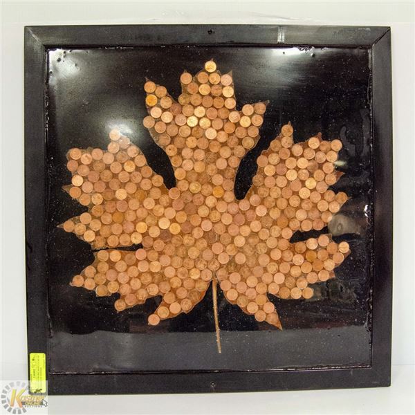 ARTWORK MAPLE LEAF OF HUNDREDS OF PENNIES