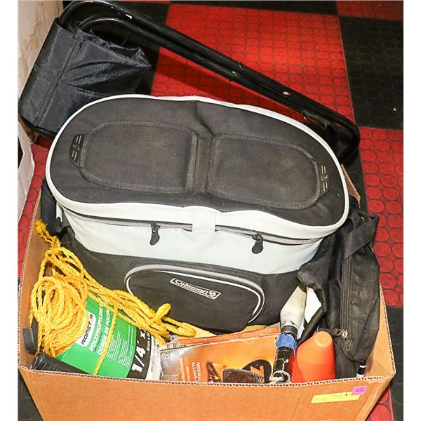 LARGE BOX OF OUTDOOR SUMMER AND CAMP