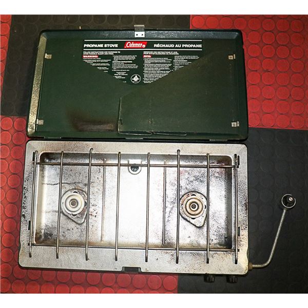 COLEMAN 2-BURNER PROPANE GAS STOVE - GREEN