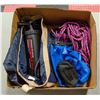 Image 1 : LARGE BOX OF OUTDOOR CAMP GEAR INCL. WATER