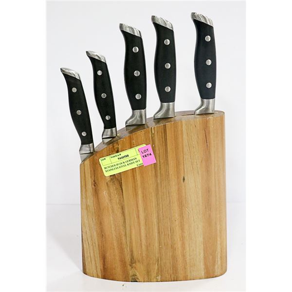 BUTCHER BLOCK GERMAN STAINLESS STEEL KNIFE SET