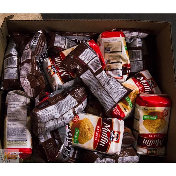 LOT OF MUFFIN MIX AND CHOCOLATE CHIPS