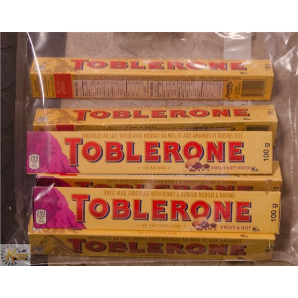 TOBLERONE BARS BAG LOT OF 6