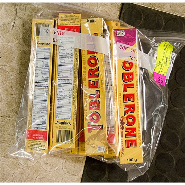 TOBLERONE BAG LOT 10 BARS PER BAG