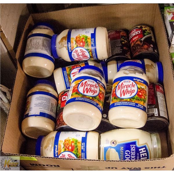 FLAT LOT OF CHUNKY SOUP AND MIRACLE WHIP