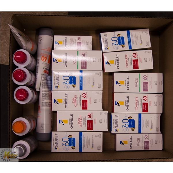 BOX LOT OF SUNSCREEN PRODUCTS