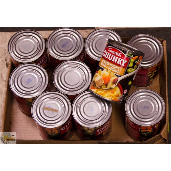 FLAT OF VARIOUS CHUNKY SOUP CANS
