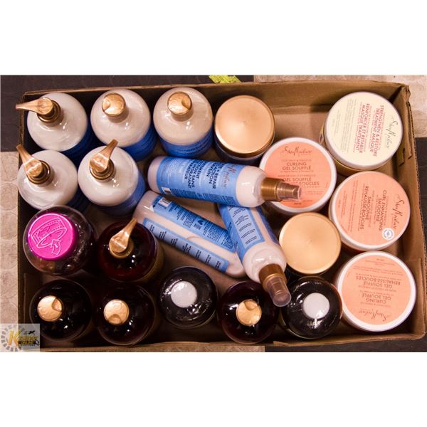 FLAT OF VARIOUS SKIN AND HAIR CARE PRODUCTS