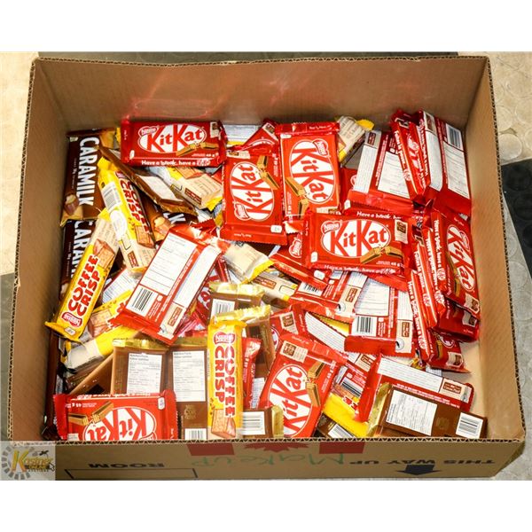 LARGE BOX OF ASSORTED FULL SIZE CHOCOLATE BARS