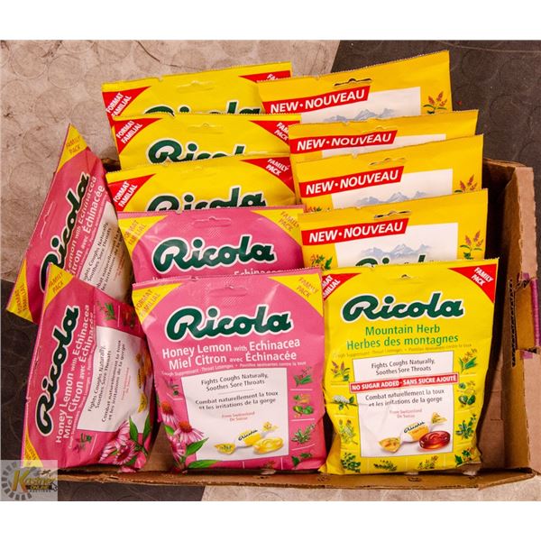 FLAT OF RICOLA COUGH DROPS HONEY LEMON