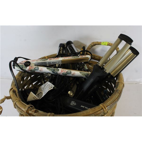 LOT OF HAIR STYLING IRONS: INCLUDES FLAT, WAVES,