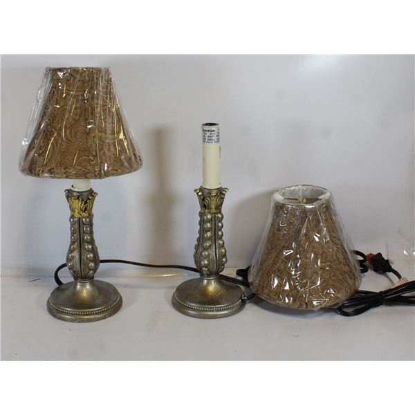 PAIR OF NEW BEDROOM TABLE LAMPS, APPROX 17" TALL