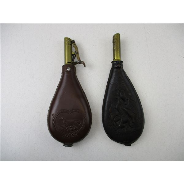 LEATHER SHOT FLASK LOT