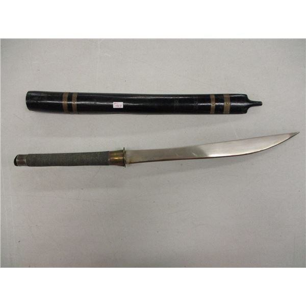 BURMESE DHA TYPE KNIFE WITH SHEATH