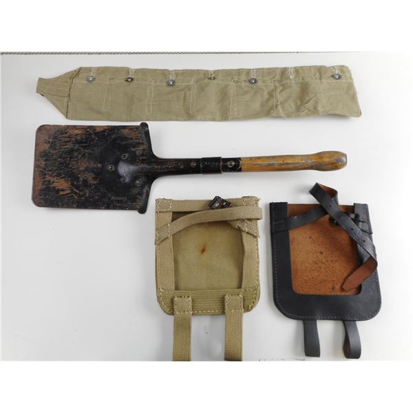 MILITARY SHOVEL AND CARRIER LOT ETC.