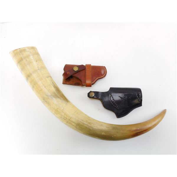 HORN WITH LEATHER HOLSTERS