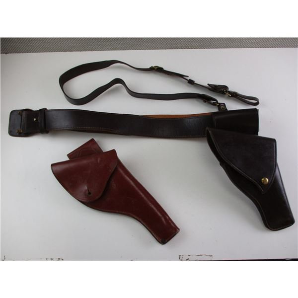 SAM BROWNE TYPE BELT WITH HOLSTERS