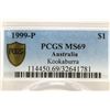 Image 3 : 1999-P AUSTRALIA KOOKABURRA 1 OZ SILVER  DOLLAR