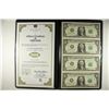 Image 1 : UNCUT SHEET OF 4-2009 $1 FRN'S IN FOLIO CRISP UNC