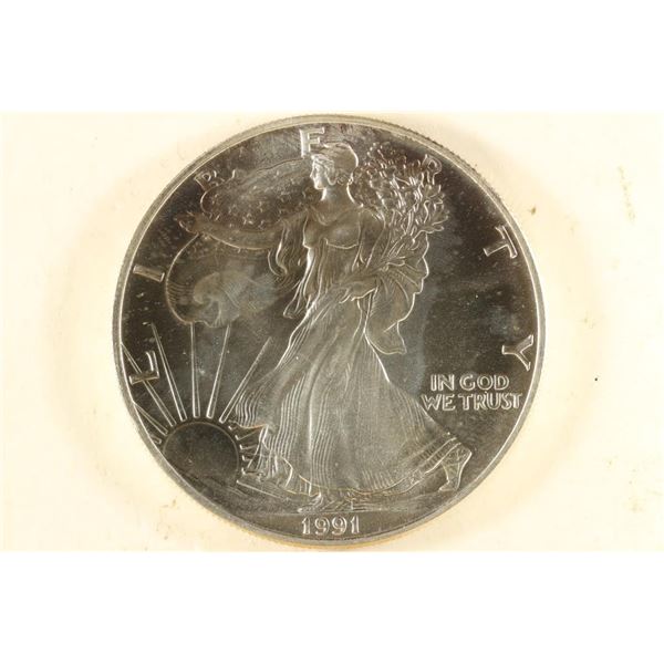 1991 AMERICAN SILVER EAGLE BRILLIANT UNC