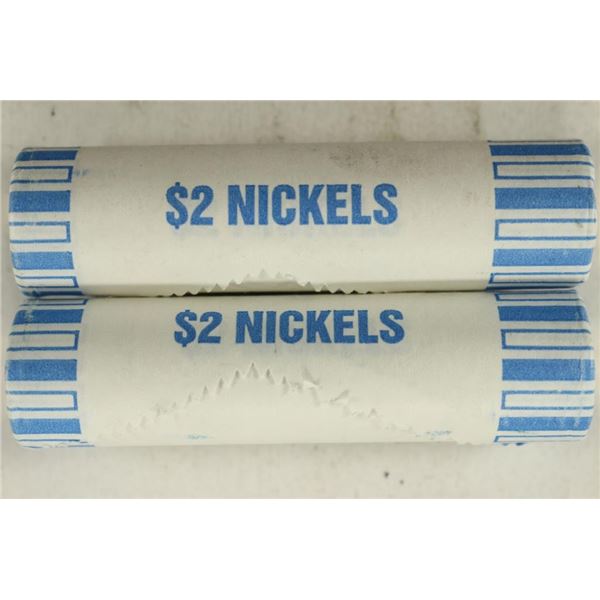 2-$2 ROLLS OF 2010-P JEFFERSON NICKELS BU'S