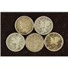 Image 1 : 5 ASSORTED 1920'S MERCURY DIMES