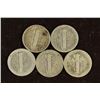 Image 2 : 5 ASSORTED 1920'S MERCURY DIMES