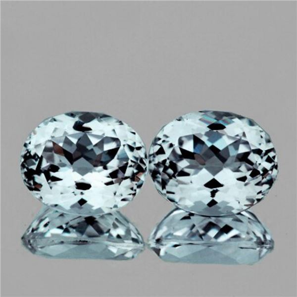 Natural Soft Blue Aquamarine Pair 5.83 Ct{Flawless-VVS}
