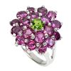 Image 2 : Natural Chrome Diopside Rhodolite Garnet Ring