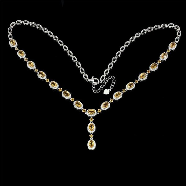 Natural Yellow Citrine 122.50 Carats Necklace