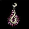 Image 1 : Natural Rhodolite Garnet & Sapphire Pendant