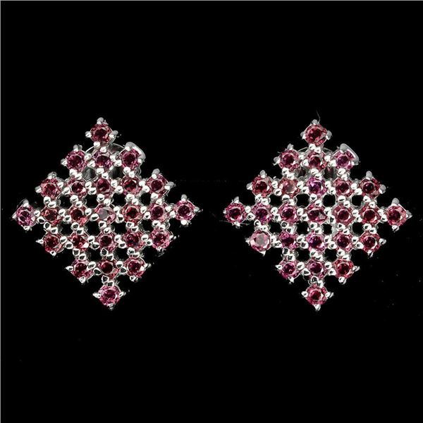 Natural Unheated Rhodolite Garnet Earrings