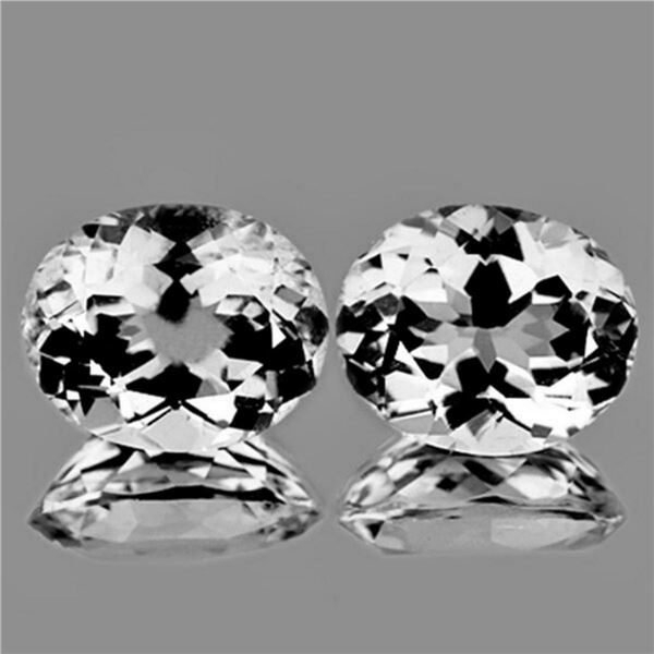 NATURAL Diamond Colorless WHITE TOPAZ Pair Flawless