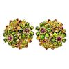Image 1 : Natural Chrome Diopside Rhodolite Garnet Earrings