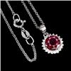 Image 2 : Natural Round Red Ruby Necklace
