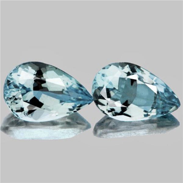 Natural Aquamarine Pair {Flawless-VVS}