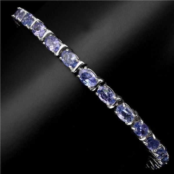 Natural Oval 6x4 mm  Blue Violet Tanzanite Bracelet