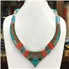 Image 1 : Tibet Natural Stone Tribal Queen Royal Necklace
