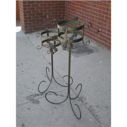 Large Vintage Wrought Iron Plant Stands #1847111