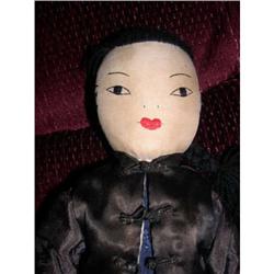 11" Oriental Cloth Doll With Stitched Features #1847350