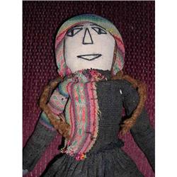 Crudely made cloth doll stitched features #1847356