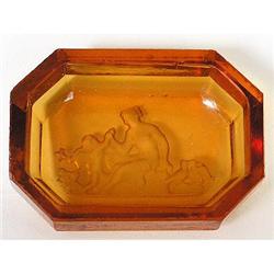 Heinrich Hoffman Amber Intaglio Glass Salt #1847605