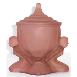 DOLLY SISTERS Pink Satin Glass Powder Jar #1847623