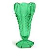 Image 1 : Davidson Green Depression Glass Chevron Vase #1847683