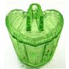 Image 1 : S Reich HEARTS Art Deco Glass Green Powder Jar #1847718