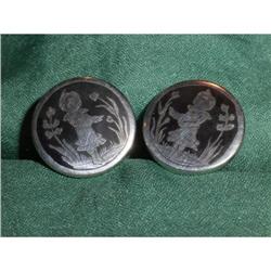 Vintage lady  Niëllo and silver Cufflinks #1848326