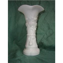 Milk glass Vase with Harvest Patterns #1848330