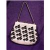 Image 1 : Beaded Purse Pink with Black Clubs or Clovers #1848355