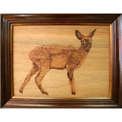 "Deer at Attention" by Unknown - Woodburning #1861706