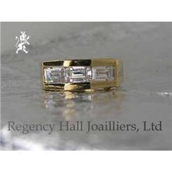 RHJ Three Cubic Zirconium stones Ring bezel set#1861719